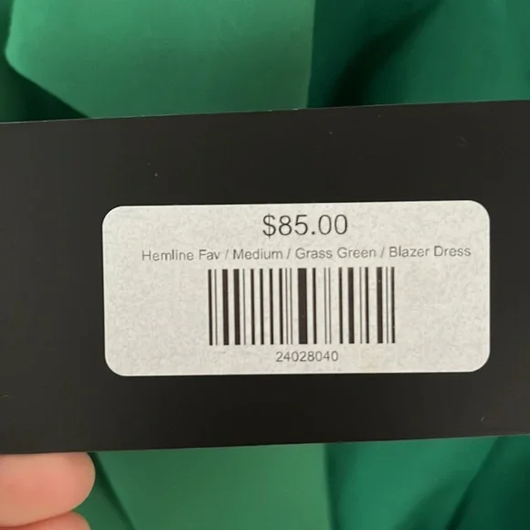 DE+BE NWT medium grass green blazer dress with side zip - Picture 3 of 5